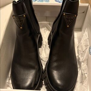 Guess Black Leather Chelsea Boots